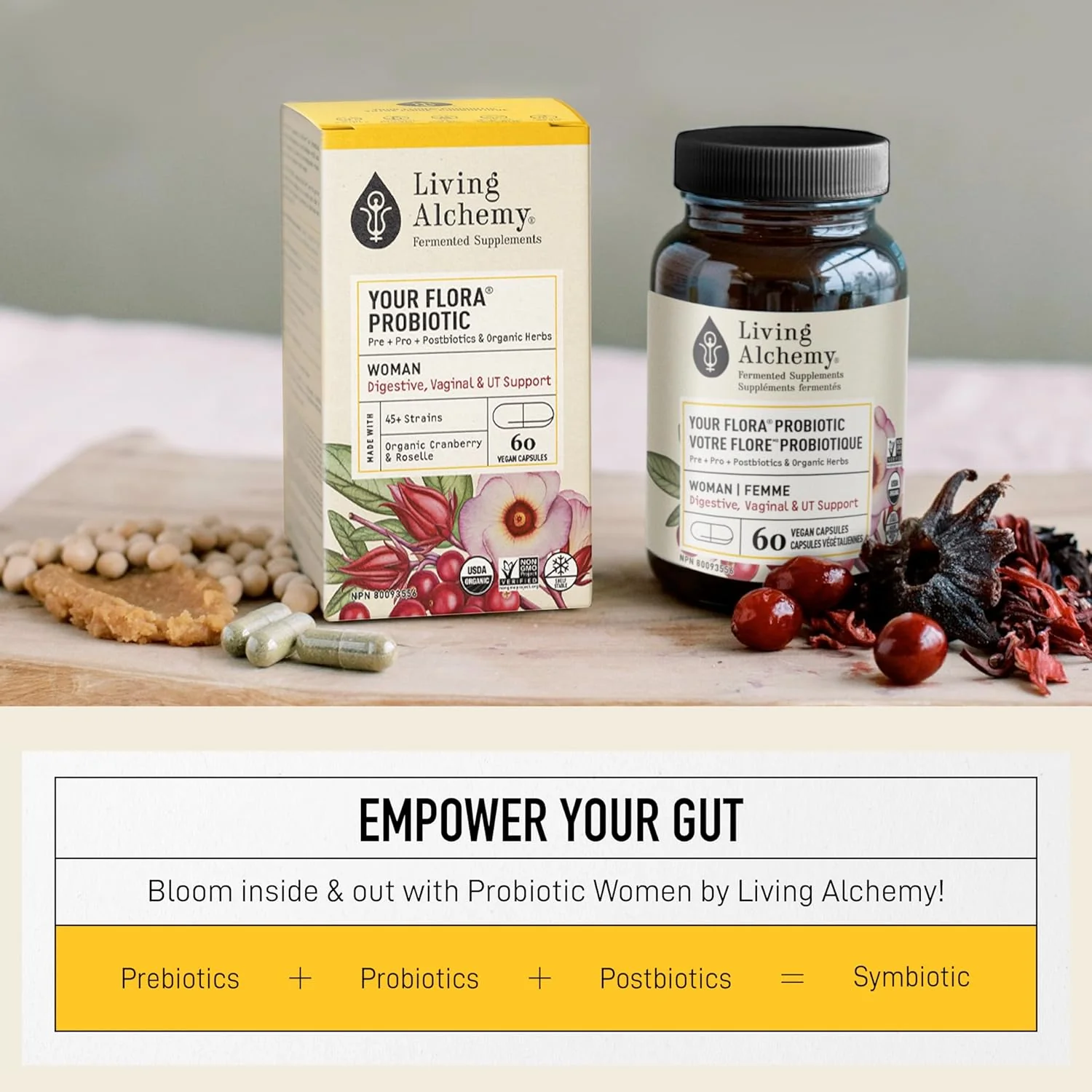 Your Flora® Probiotic Woman | Living Alchemy® | 60 Vegan Capsules - Image 4