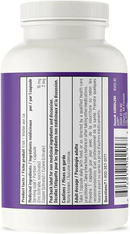 Zinc-Copper Balance by AOR™ – Immune & Antioxidant Support | 100 Capsules - Image 3